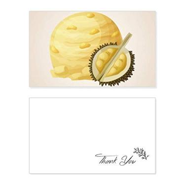 Imagem de Bola de sorvete amarela Durian picolés cartão de agradecimento aniversário aniversário saudações casamento agradecimento