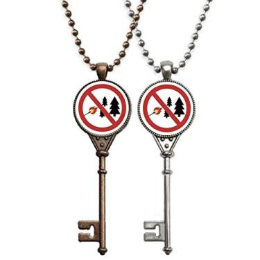 Imagem de OFFbb-USA Logotipo No Fire in The Forest Chaveiro Colar Pingente Joias Decoração de Casal