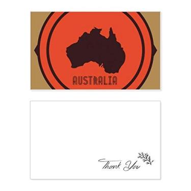 Imagem de Mapa da Austrália, ilustração vermelha e preta, cartão de agradecimento, aniversário, saudação, casamento, agradecimento
