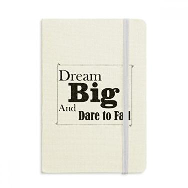 Imagem de Caderno Dream Big And Dare To Fail com citação de tecido oficial capa dura diário clássico