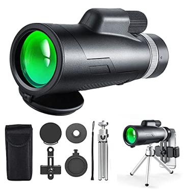 Imagem de Telescópio monocular 12X60 HD de alta potência à prova d'água e anti-embaçante tripé inteligente com adaptador de telefone móvel adulto portátil adequado para observação de pássaros, viagens e jogos de observação