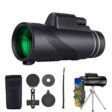 Imagem de Telescópio monocular, à prova de nevoeiro com adaptador de smartphone Tripé para telescópios, para observação de pássaros, acampamento, caminhada, jogo, futebol, jogo, viagem, telescópio