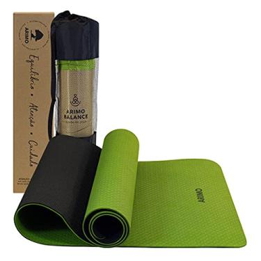 Imagem de ARIMO Tapete Yoga Mat Antiderrapante TPE Ecológico Biodegradável Todos Os Tipos de Yoga/Pilates 181 x 61 cm x 6 mm (Verde Claro)