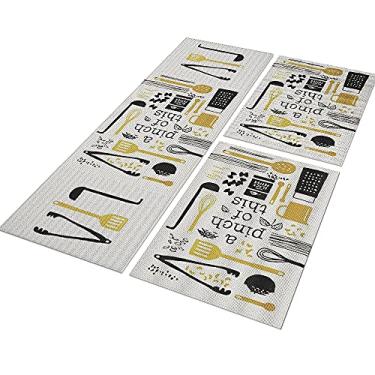 Imagem de Tapete Passadeira Cozinha Pinch of This 120x40 + 2 Capachos 60x40