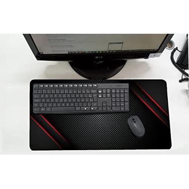 Imagem de Mouse Pad/Desk Pad Grande 30x70cm - Office -listras vermelhas