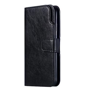 Imagem de Carteira flip a8 a7 cartões suporte capa capa de couro para samsung galaxy a6 a5 a3 j4 j6 plus j7 j3 j5 2017 2018 telefone comercial coque, preto, para galaxy j8 2018 ue