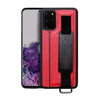 Imagem de Capa para celular Samsung S20 Note20 S21 Para Samsung A5 BracKet Alça de pulso Capa de couro para celular, vermelho, para Galaxy S21