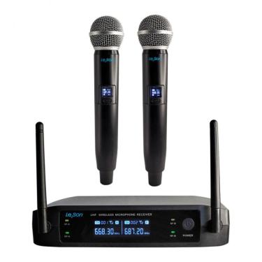 Imagem de Microfone Sem Fio De Mao Duplo Uhf Ls902 Digital+
