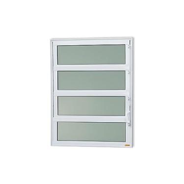 Imagem de Janela de Alumínio Basculante 80x100cm Vidro Mini Boreal Elite Brimak Branco