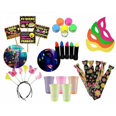 Imagem de Copo Neon + Adereços Festa Neon + Tinta Neon + Batom Neon