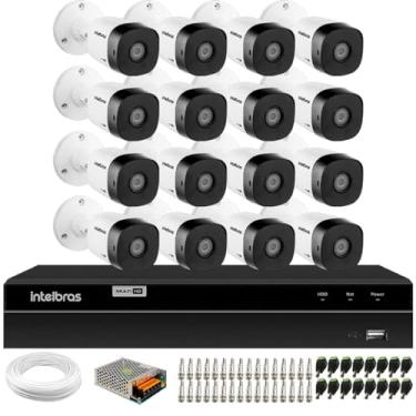 Imagem de Kit 16 Câmeras Intelbras Vhd 1230 B Full Hd 1080p Bullet Visão Noturna de 30 metros Ip67 + Dvr Intelbras Mhdx 1216 16 Canais