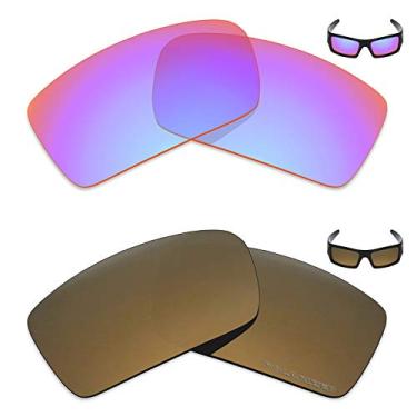 Imagem de Mryok+ 2 pares de lentes polarizadas de substituição para óculos de sol Oakley Gascan – Rosa cobalto/bronze dourado