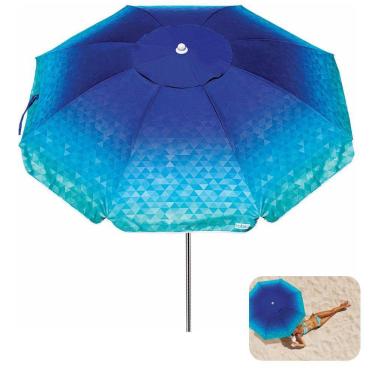 Imagem de Guarda Sol 2m Alumínio Sombreiro Aruba Praia Piscina Camping Azul Marinho - 1307 Tobee