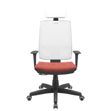 Imagem de Cadeira Office Brizza Tela Branca Com Encosto Assento Concept Rose Rel