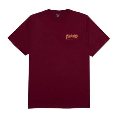 Imagem de Camiseta Thrasher X Santa Cruz Flame Dot Bordo - Masculino