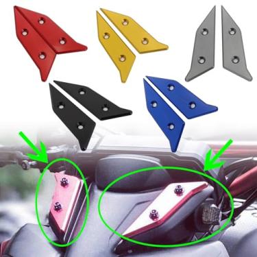 Imagem de FINMOKAL Para-brisa de turismo para motocicleta, carenagem frontal, pára-brisas para-brisas protetor de viseira defletor de tela com suporte para Yamaha MT-15 2018 2019 2020