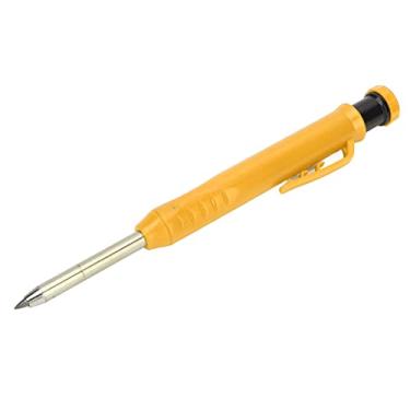 Imagem de Lápis mecânico de carpinteiro com apontador de madeira para trabalhar madeira escriba ferramentas para arquiteto de desenho de construção(Amarelo)