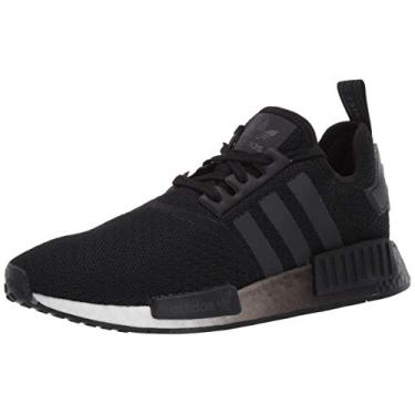 Imagem de adidas Originals Tênis masculino NMD_r1, Preto/Preto/Branco, 5.5