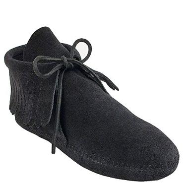 Imagem de Minnetonka Bota feminina clássica com franjas, Sola macia preta, 9