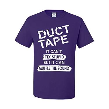 Imagem de Camiseta Duct Tape It Can't Fix Stupid Humor Offensive Humor Sarcástica, Roxo, 4G