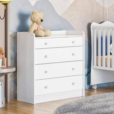 Imagem de Cômoda Infantil com Trocador Doce Sonho 2523 Qmovi Branco