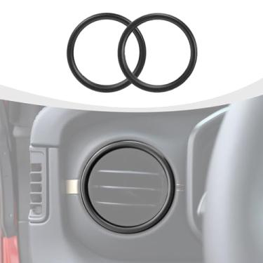 Imagem de RAZPOY JL Dash Air Vent Trim, capa de anel de saída de ar condicionado de painel compatível com acessórios internos Jeep Wrangler JL JLU e Gladiator JT 2024, preto alumínio