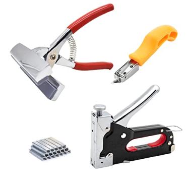 Imagem de Yeeyeah Alicate de lona extensível resistente com alças de retorno de mola, pistola de grampo 3 em 1 para estofamento com 1000 grampos para pintura a óleo de arte, alongamento e moldura