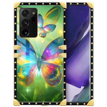 Imagem de Yuning419 Capa compatível com Samsung Galaxy Note 20 Ultra, capas de telefone de borboleta colorida para meninas, capa de telefone rígida de TPU (poliuretano termoplástico) macio e à prova de choque