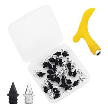 Imagem de SOTOGO 50 peças de espigões de aço carbono de 1/10.2 cm, espigões de peso mais leve, pontas cross country com chave de ponta para corrida de atletismo ou cross country