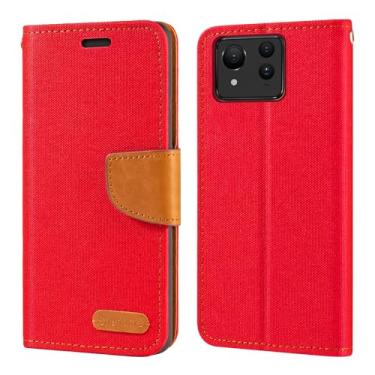 Imagem de Shantime Capa para Asus Zenfone 11 Ultra 5G, capa carteira de couro Oxford com capa traseira de TPU macio ímã capa flip para Asus Zenfone 11 Ultra 5G (6,7 polegadas) vermelha