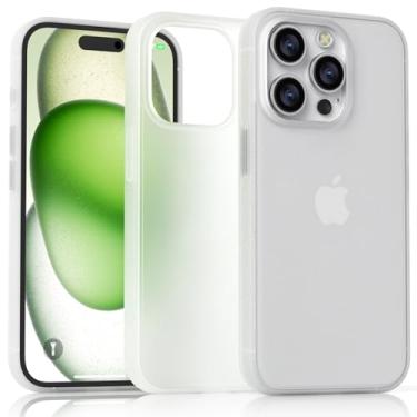 Imagem de Gatita Capa transparente translúcida compatível com iPhone 15 Pro Max, capa para celular de plástico à prova de choque fosca fosca rígida e grossa compatível com iPhone 15 Pro Max de 6,7 polegadas