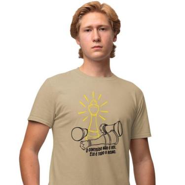 Imagem de Camisa Camiseta Masculina Estampada O Conteúdo Não É Rei 100% Algodão