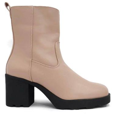 Imagem de Bota Coturno Feminino Casual Tratorado Salto Médio Cano Médio Sua Cia Ft Ana Castela 83...