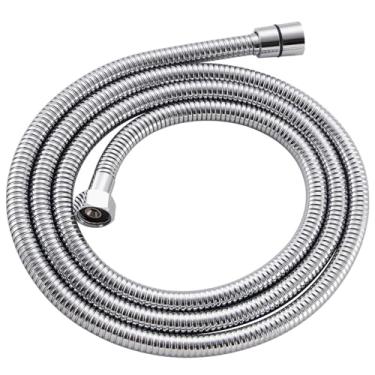 Imagem de Mangueira de chuveiro extra longa, mangueira de chuveiro portátil de metal sólido Angle Simple com conector de latão mangueira de pulverizador de banheira mangueira de extensão de tubo de parede