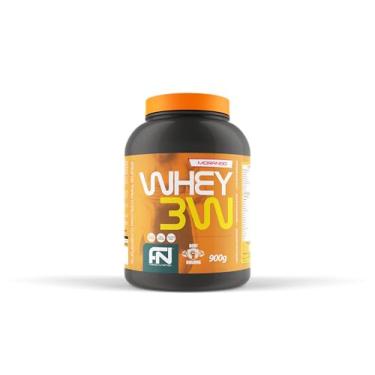 Imagem de Whey protein 3w 900g Morango pote concentrado, Hidrolisado, Isolado 24g proteínas