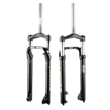 Imagem de Criblor Garfo de suspensão MTB de 66 x 10 cm, garfo de neve para mountain bike, garfo de bicicleta gordo, garfos mecânicos, garfos de suspensão de travamento, liga de alumínio, ajuste de pneu de 10