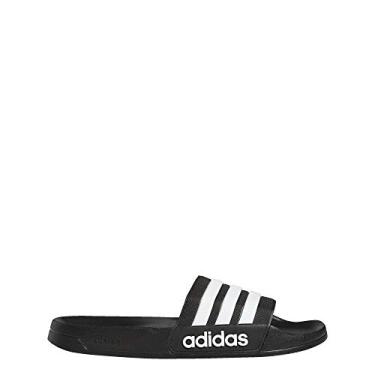 Imagem de adidas Chinelos masculinos Adilette para chuveiro, Preto/branco/preto, 42