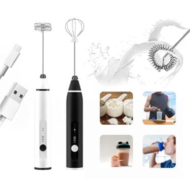 Imagem de Misturador de bebidas Mixer portátil Mine Mixer fuê shaker batedor ovos bebidas e café recarregável inox processador bivolt alimentos suplementos fuet triturador clara whey