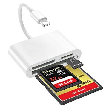 Imagem de Real-EL Leitor de cartão SD CF para iPhone iPad 3 em 1 SD CF TF adaptador de leitor de cartão de memória leitor de cartão de câmera Trail Game Visualizador de câmera para iPhone 13 12 11 X 8 7 6 Plug