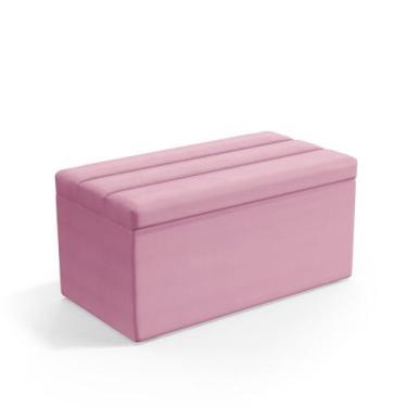 Imagem de Calçadeira Baú Ursa 90 para Cama de Solteiro Z-009 Sued Rosê Aradecor,