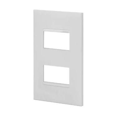 Imagem de Placa Pial Plus Branca 4x2 2 Módulos, Branco