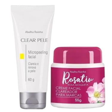 Imagem de Micropeeling Facial Clear Pele + Creme Facial Clareador De Marcas Rosa