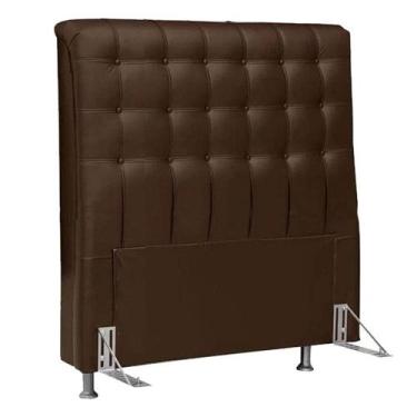 Imagem de Cabeceira Solteiro 90cm Para Cama Box Ana material sintético Marrom - 
