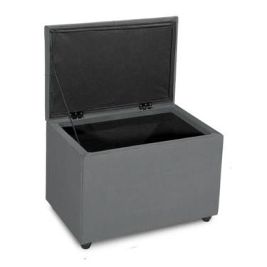 Imagem de Puff Baú 60cm Dobradiça Reforçada Assento Estofado Veludo - TB ECOMMER