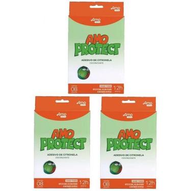 Imagem de Kit 3 Repelente Adesivo Natural Citronela Infantil Sai Mosquito - Amov