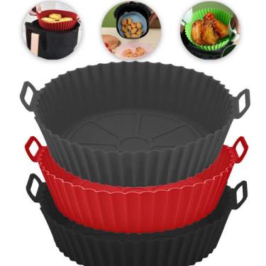 Imagem de Forma de Silicone para Air Fryer Cesto Fritadeira Elétrica Micro-Ondas