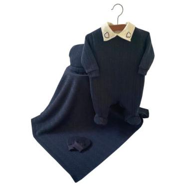 Imagem de Saída Maternidade Em Tricot Dom - PEQUENO ANJO, Azul, P