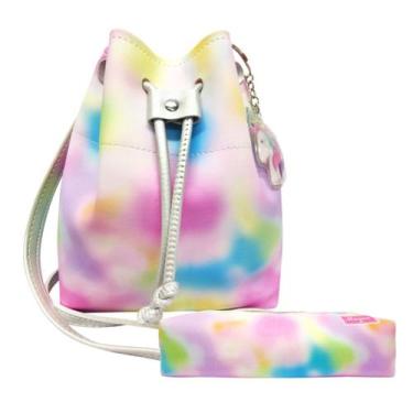 Imagem de Kit Infantil Bolsa e Estojo Tie Dye Colorido, Magicc Bolsas