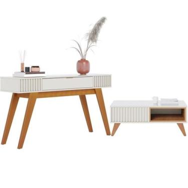 Imagem de Mesa De Centro Jeri E Aparador Riveira Para Sala Off White Freijo CLB 