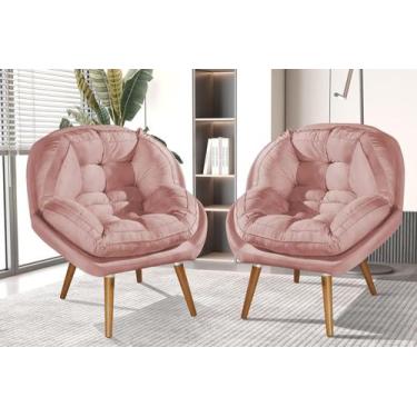 Imagem de Conjunto De 2 Poltronas Sênior P/ Salão, Manicure, Make Rose - Estofad